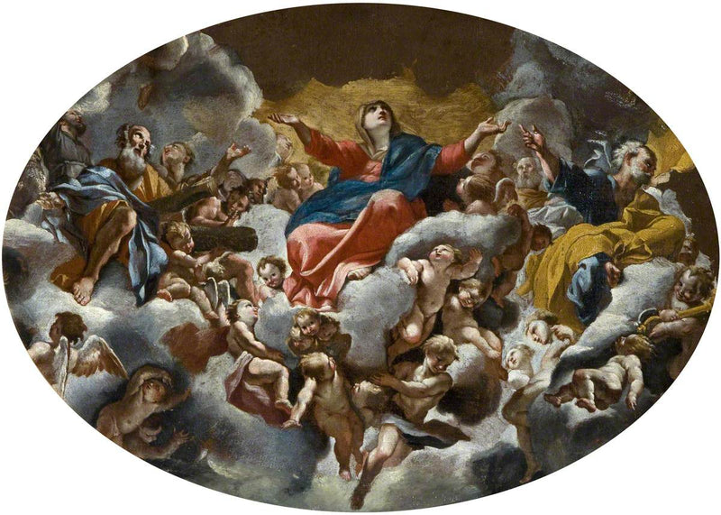 Hellige Jomfruens Helliggjørelse (etter fresken i kuppelen på Sant'Andrea della Valle, Roma) - Giovanni Lanfranco