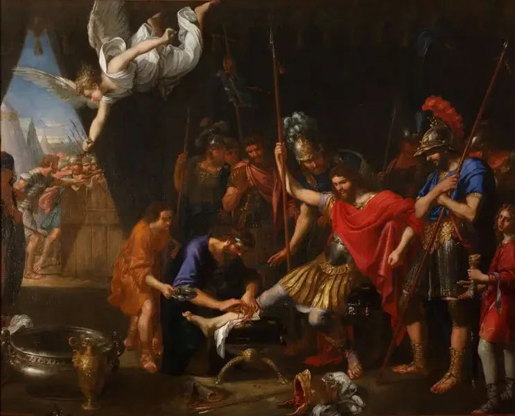 Godefroy de Bouillon tatt vare på av en engel - Pierre Mignard