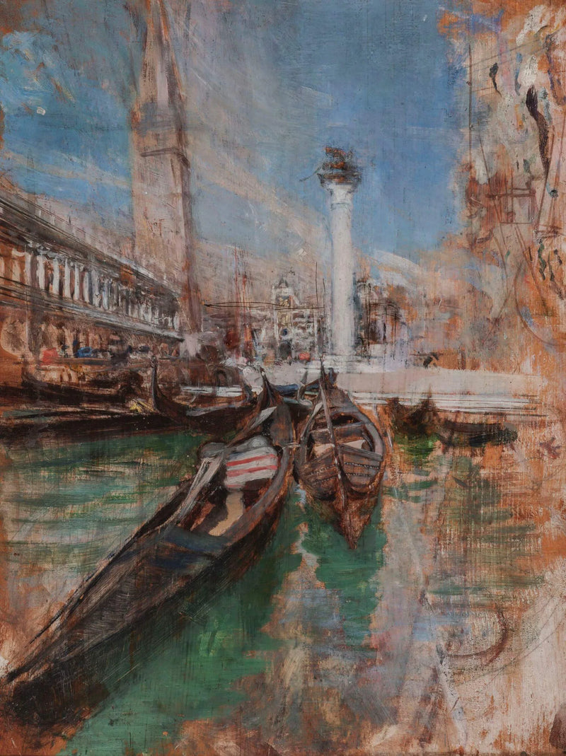 Gondoler foran Markusplassen - Giovanni Boldini