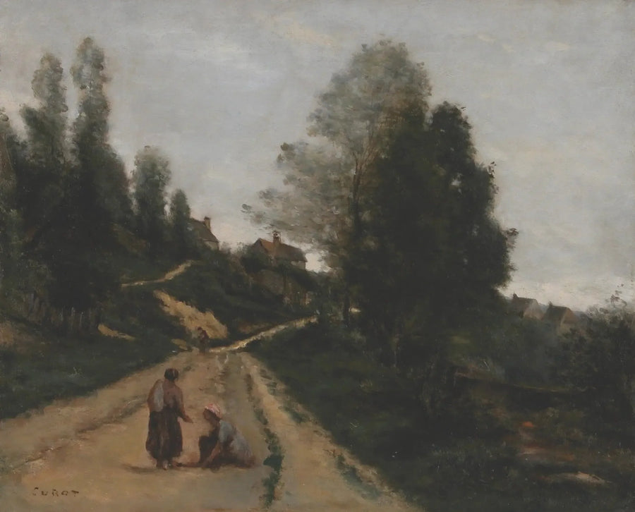 Gouvieux, nær Chantilly. Oppadgående vei - Jean-Baptiste Camille Corot