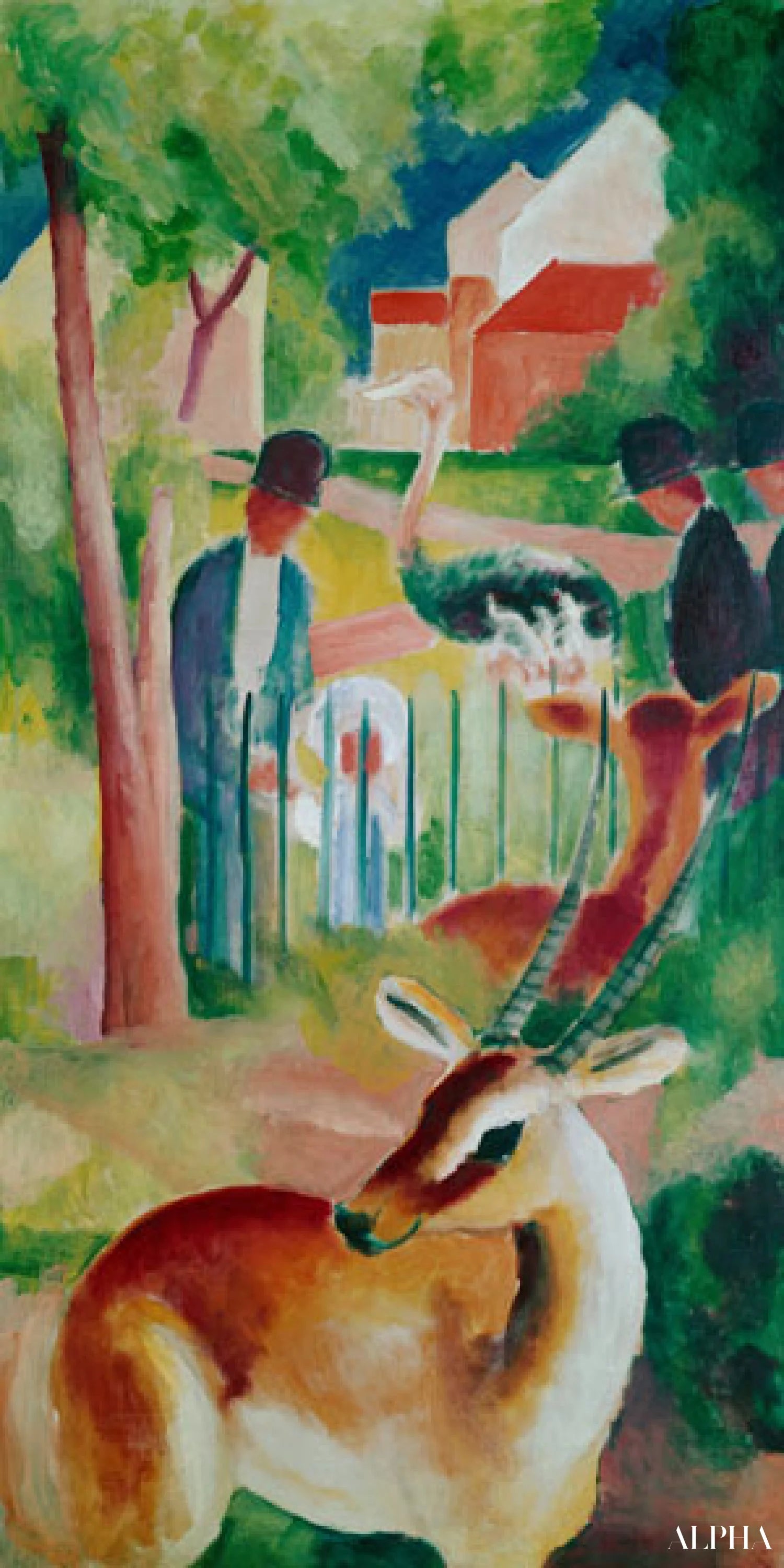 Stor zoologisk hage - August Macke - Høykvalitets reproduksjoner av malerier og bilder