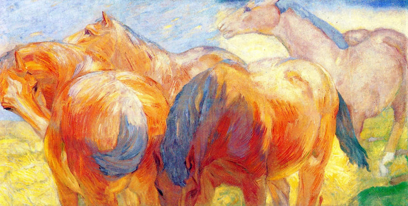 Stort maleri av hest Lenggries I - Franz Marc