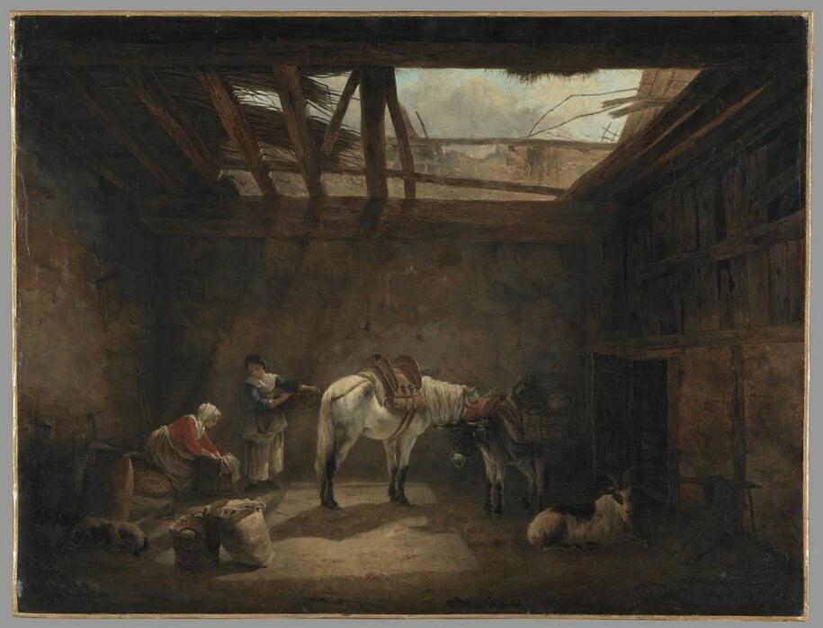 Une grange ruinée que le soleil éclaire. Intérieur des écuries de Mécène à Tivoli - Jean-Francois Legillon