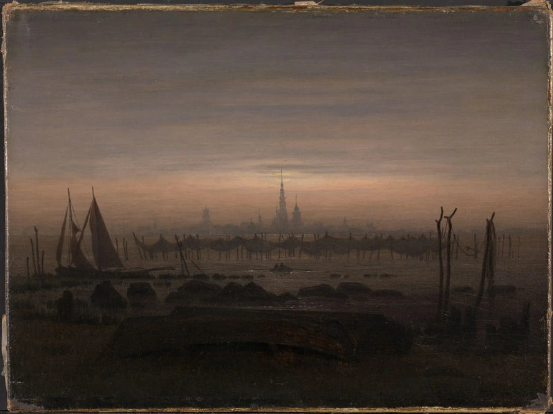 Greifswald i måneskinn - Caspar David Friedrich