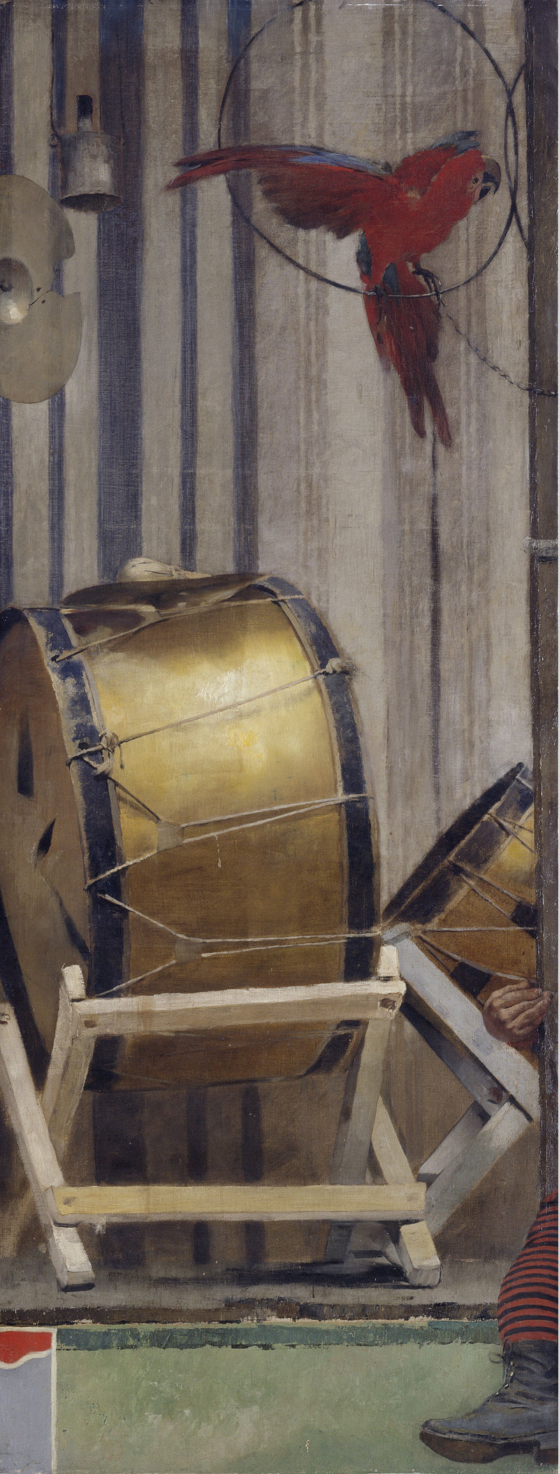 Grimaces et misère - Les Saltimbanques (grosse caisse et perroquet) - Fernand Pelez