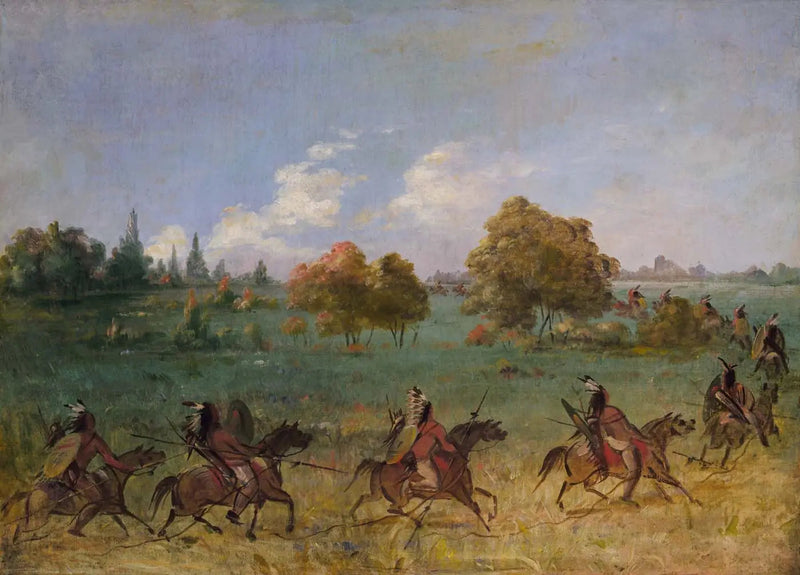 Comanche krigsgjeng på vei, fullt utstyrt - George Catlin

Source:
Groupe de guerre comanche en marche, entièrement équipé - George Catlin