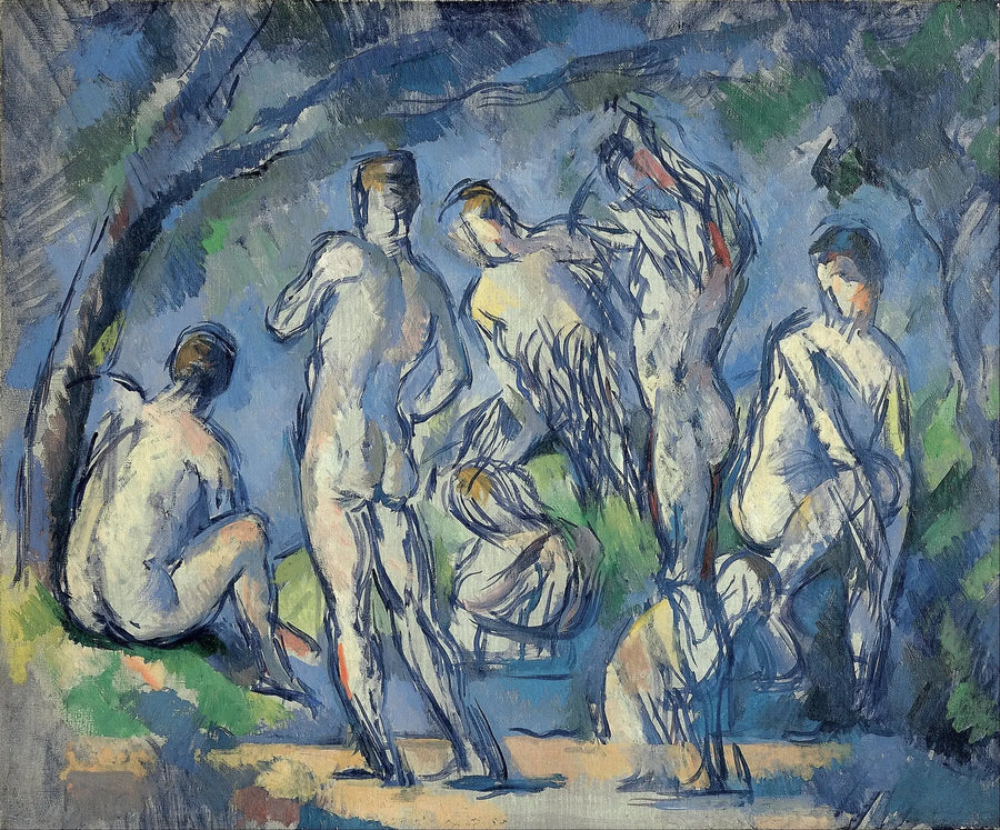 Gruppe av syv badende - Paul Cézanne