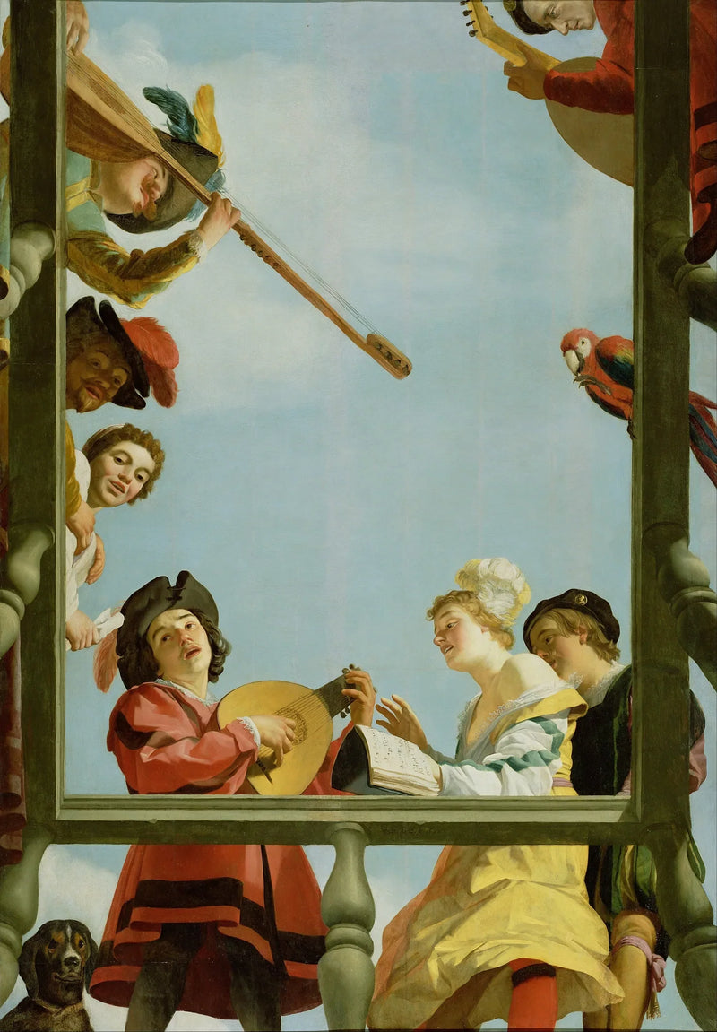 Musikkgruppe på en balkong - Gerrit van Honthorst