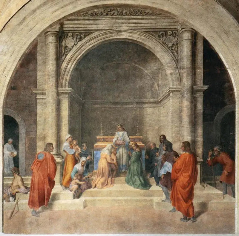 Mirakuløs helbredelse gjennom Filippo Benizzi-Relikviene - Andrea del Sarto