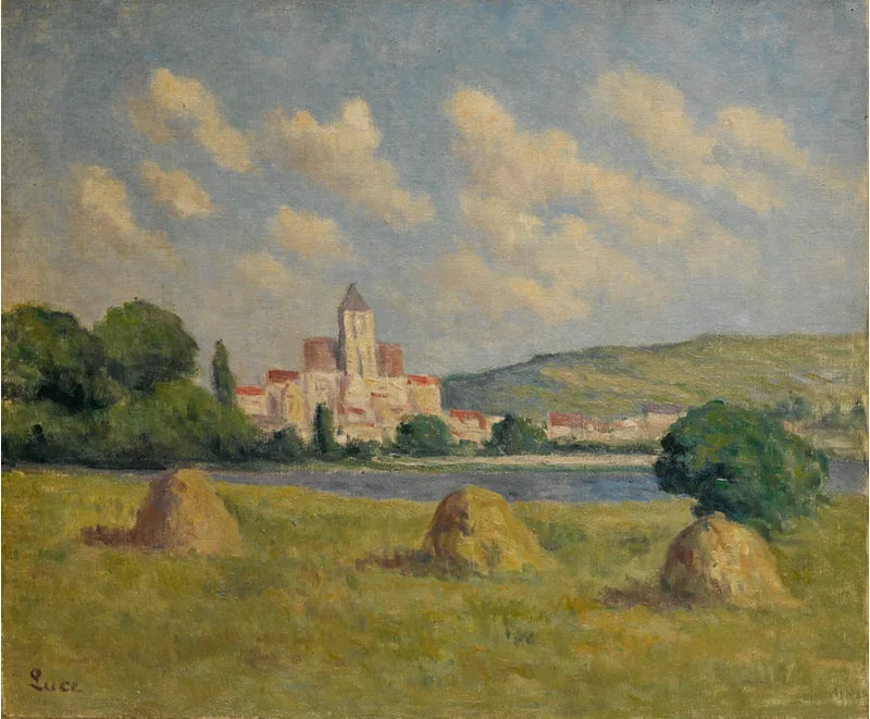 Guernes, kirken og jordene - Maximilien Luce