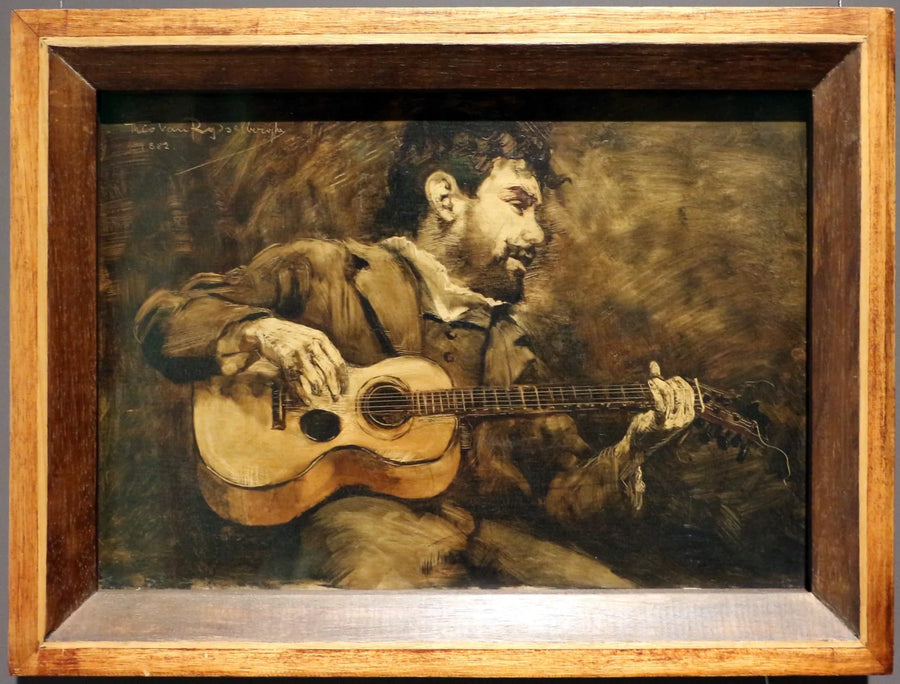 Gitarist - Portrett av den spanske maleren Darío de Regoyos - Théo van Rysselberghe