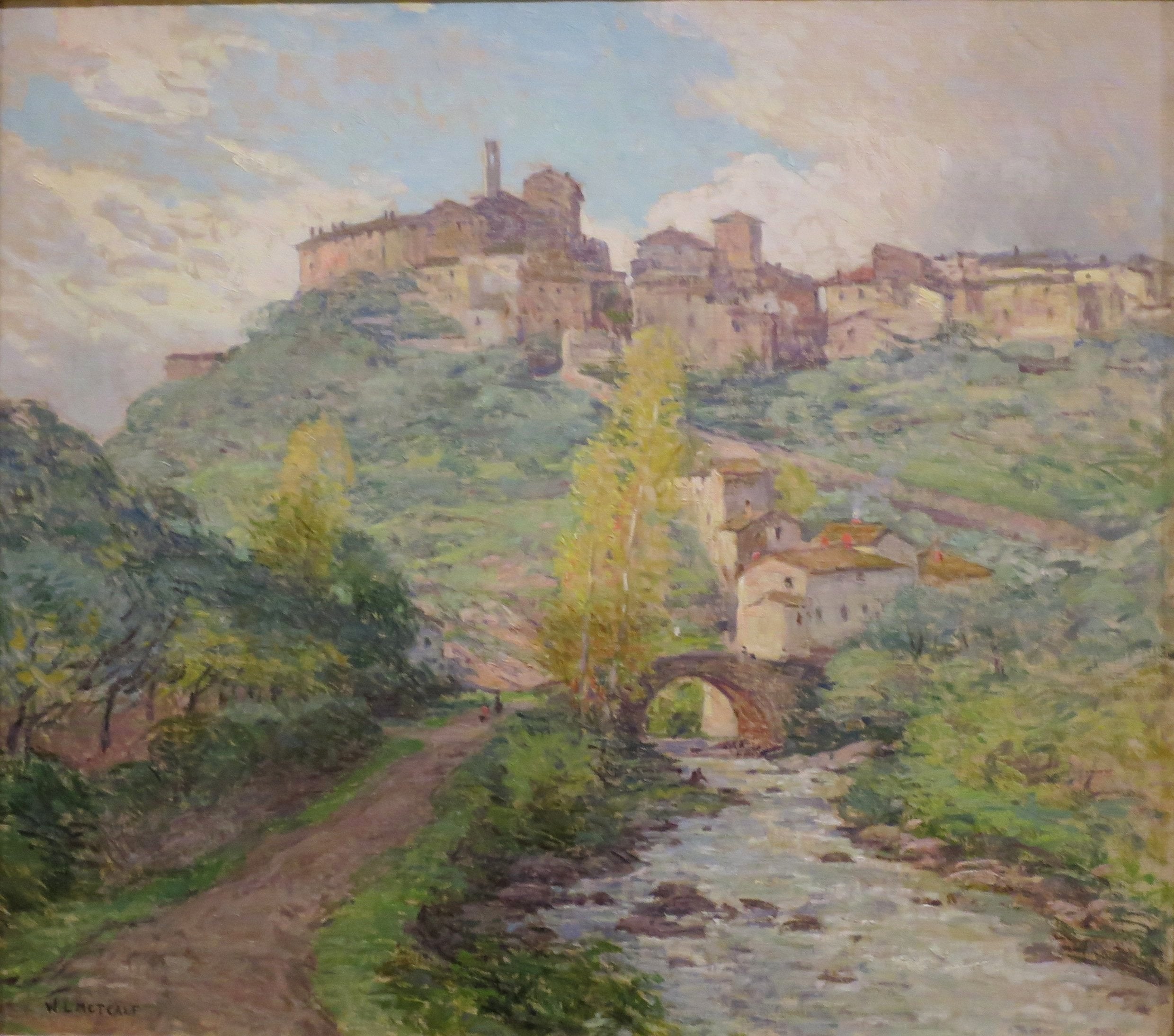 Habitations à flanc de colline Pelago Italie - Willard Metcalf - Alpha Reproduction