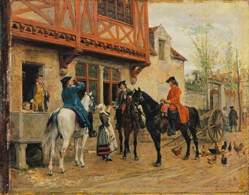 Halte dans une auberge - Ernest Meissonier image 1 copie de tableau peinte à la main
