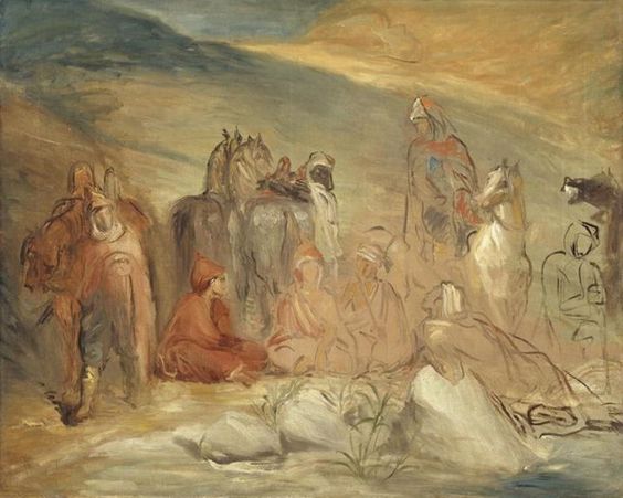 Spahis-tilhold nær en kilde - Théodore Chassériau