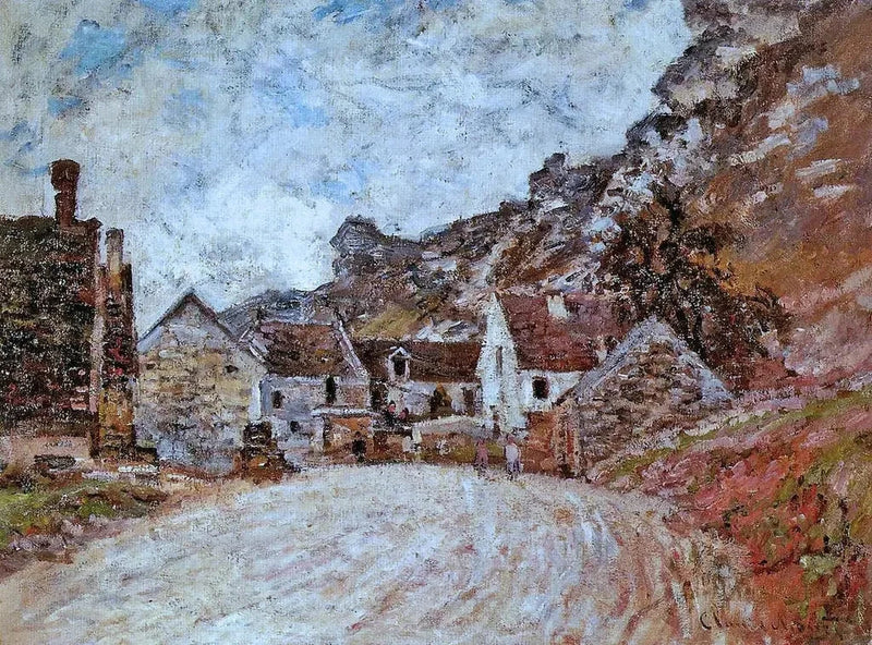 Hamlet of Chantemesle ved foten av steinen W588 - Claude Monet