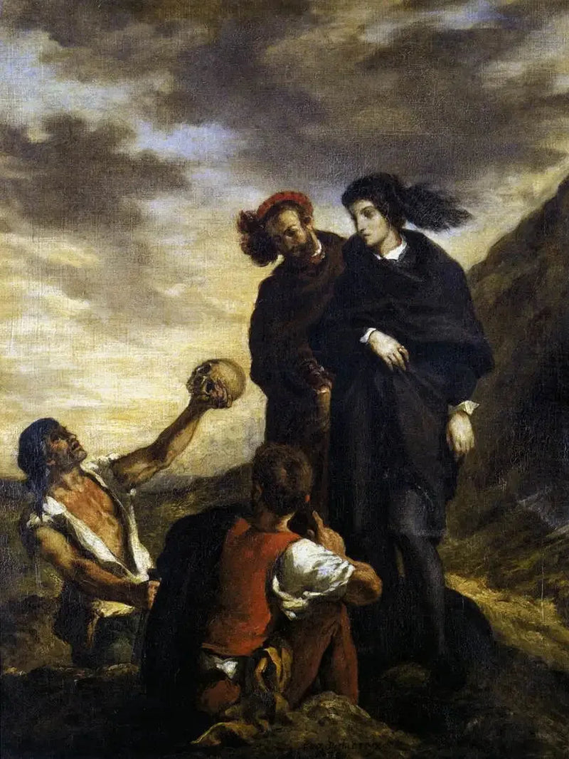 Hamlet og Horatio på kirkegården - Eugène Delacroix