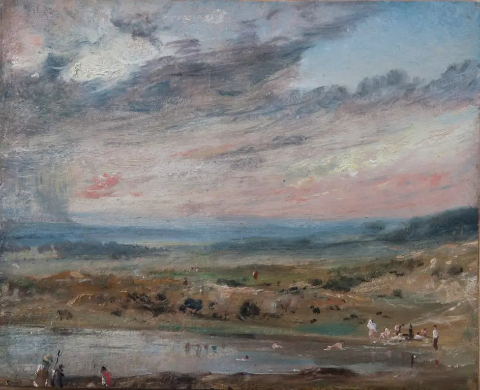 Hampstead Heath, avec étang et baigneurs - John Constable image 1 reproduction d’œuvre d’art à l’huile