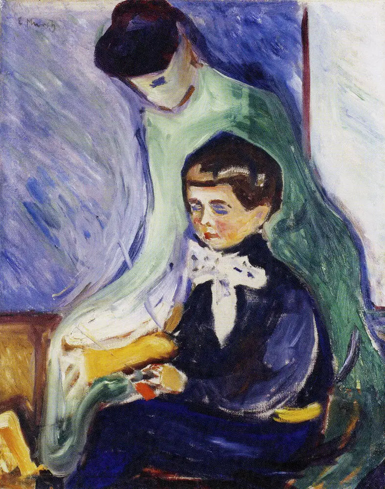 Hans Herbert Esche og hans barnepike - Edvard Munch