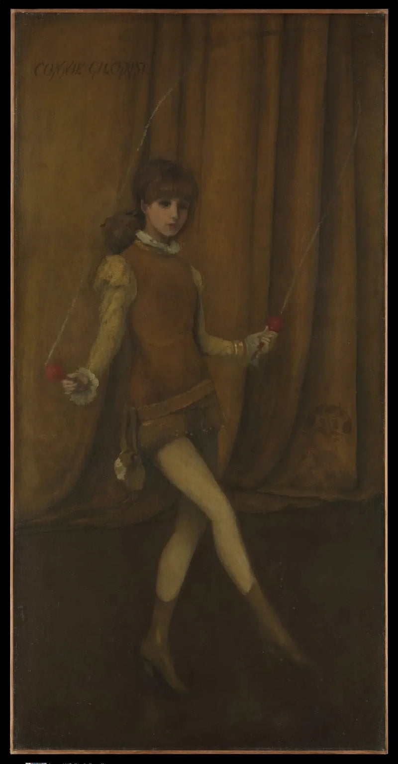Harmoni i gult og gull: Jenta i gull — Connie Gilchrist - James Abbott McNeill Whistler