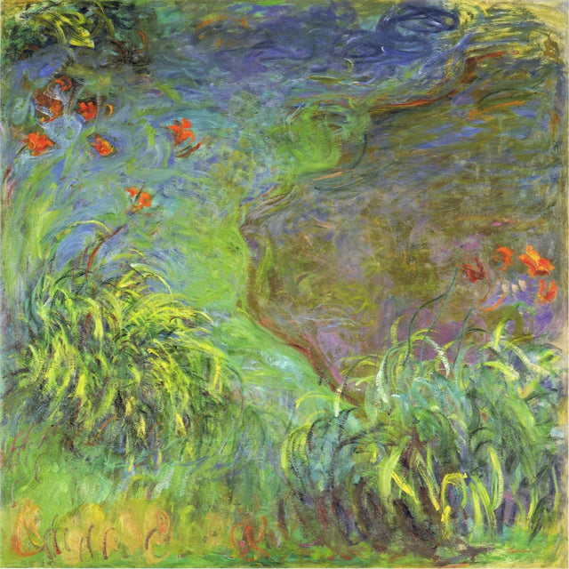 Dagliljer ved vannet W1819 - Claude Monet