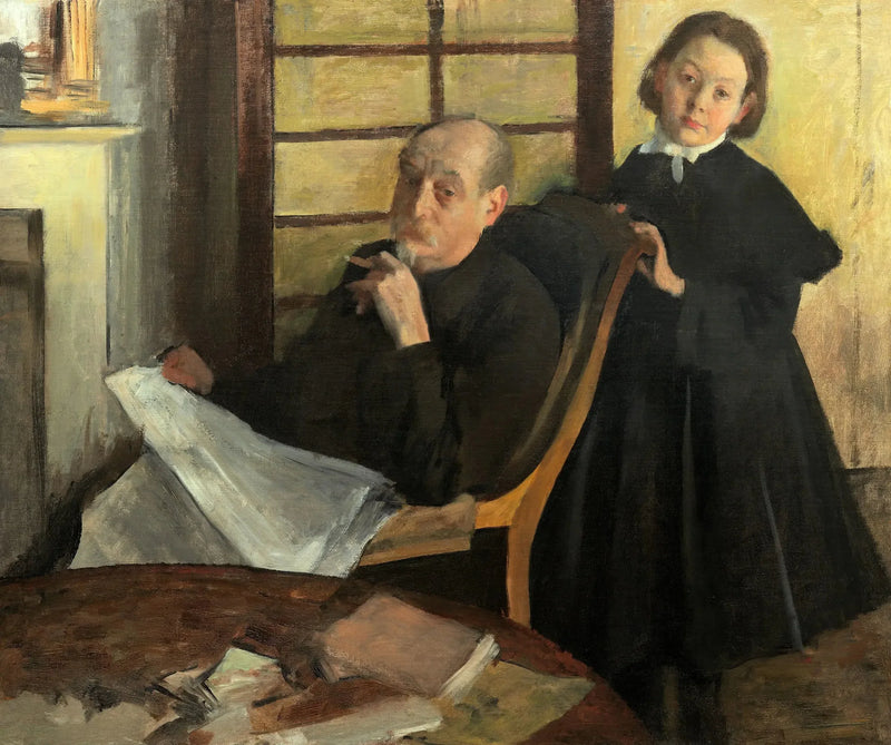 Henri Degas og hans niese Lucie Degas (onkelen og kusinen til kunstneren) - Edgar Degas