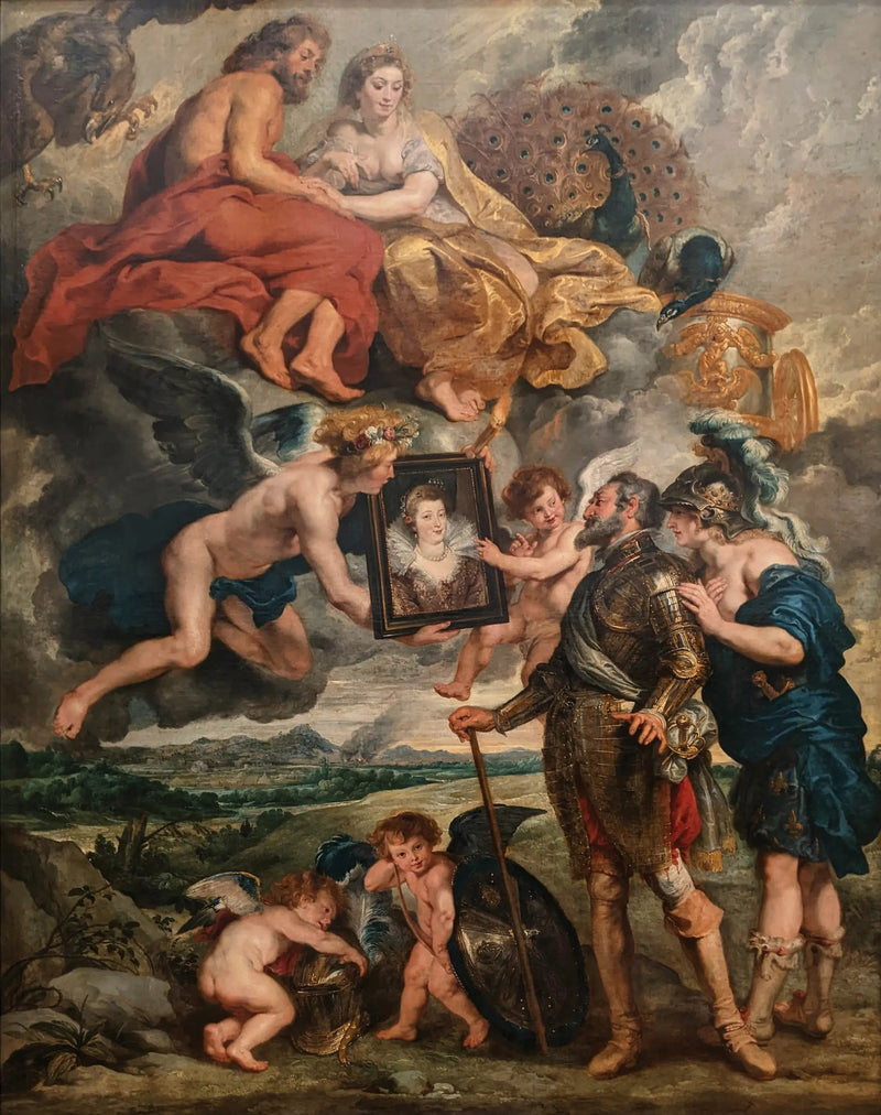 Henri IV mottar portrettet av Marie de Médicis - Peter Paul Rubens