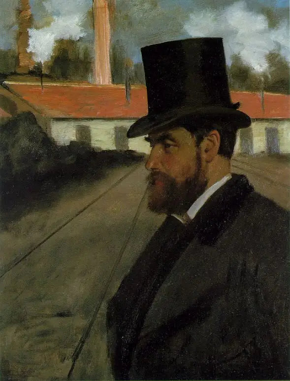 Henri Rouart foran sin fabrikk - Edgar Degas