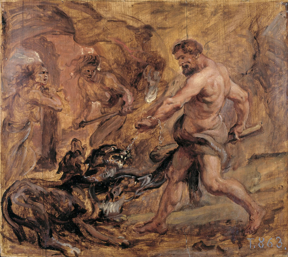Hercule et Cerbère - Peter Paul Rubens image 1 copie peinte à la main à l’huile