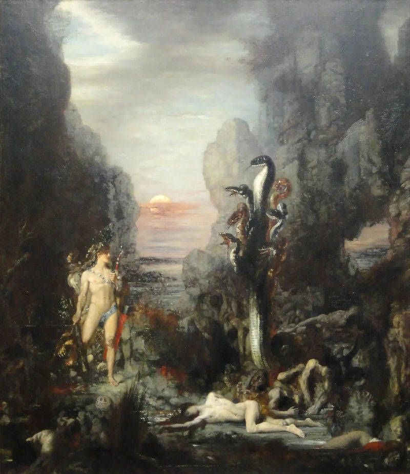 Herkules og Hydra av Lerne - Gustave Moreau
