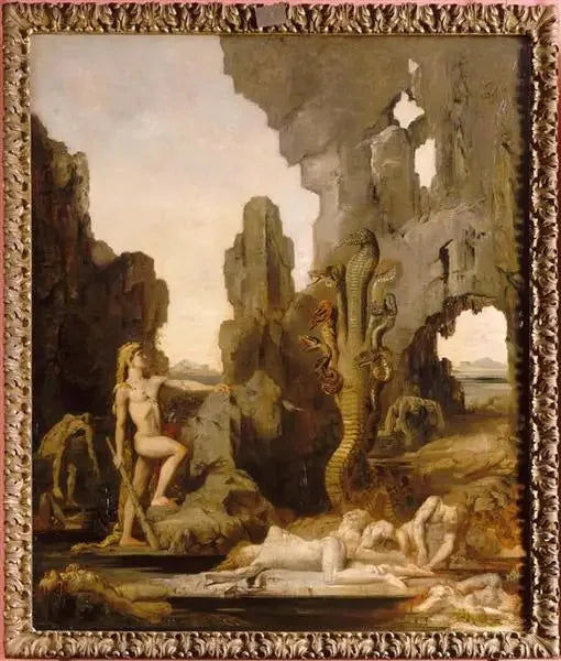 Herkules og Hydra av Lerne - Gustave Moreau