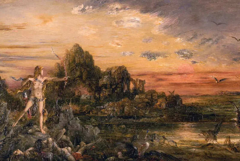 Herkules og fuglene i Stymphalelaget - Gustave Moreau