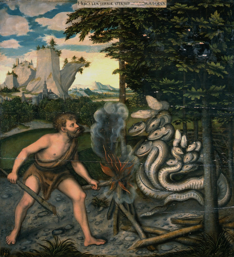 Herkules som dreper Lernehønen - Lucas Cranach den eldre