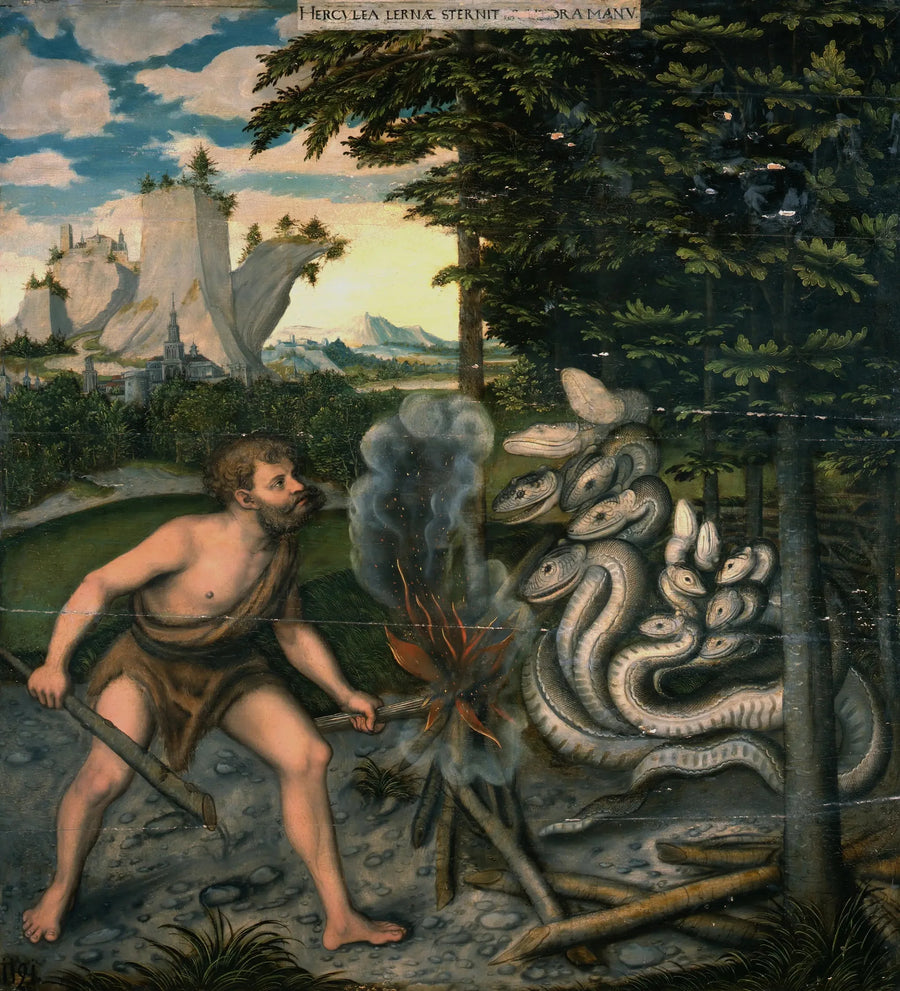 Herkules som dreper Lernehønen - Lucas Cranach den eldre