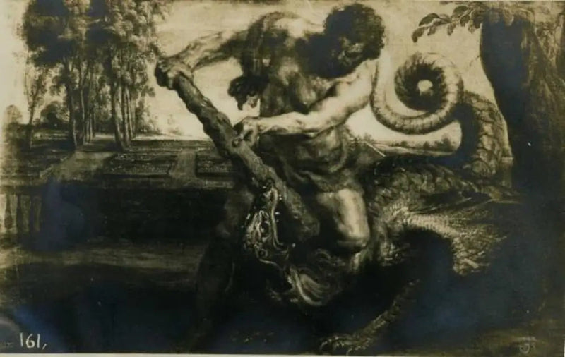 Herkules som dreper dragen i Hesperidene-hagen - Peter Paul Rubens