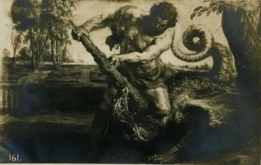 Herkules som dreper dragen i Hesperidene-hagen - Peter Paul Rubens