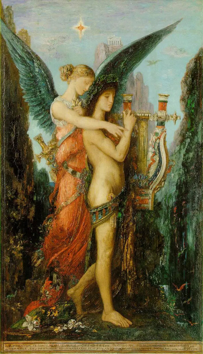 Hesiod og Museren - Gustave Moreau
