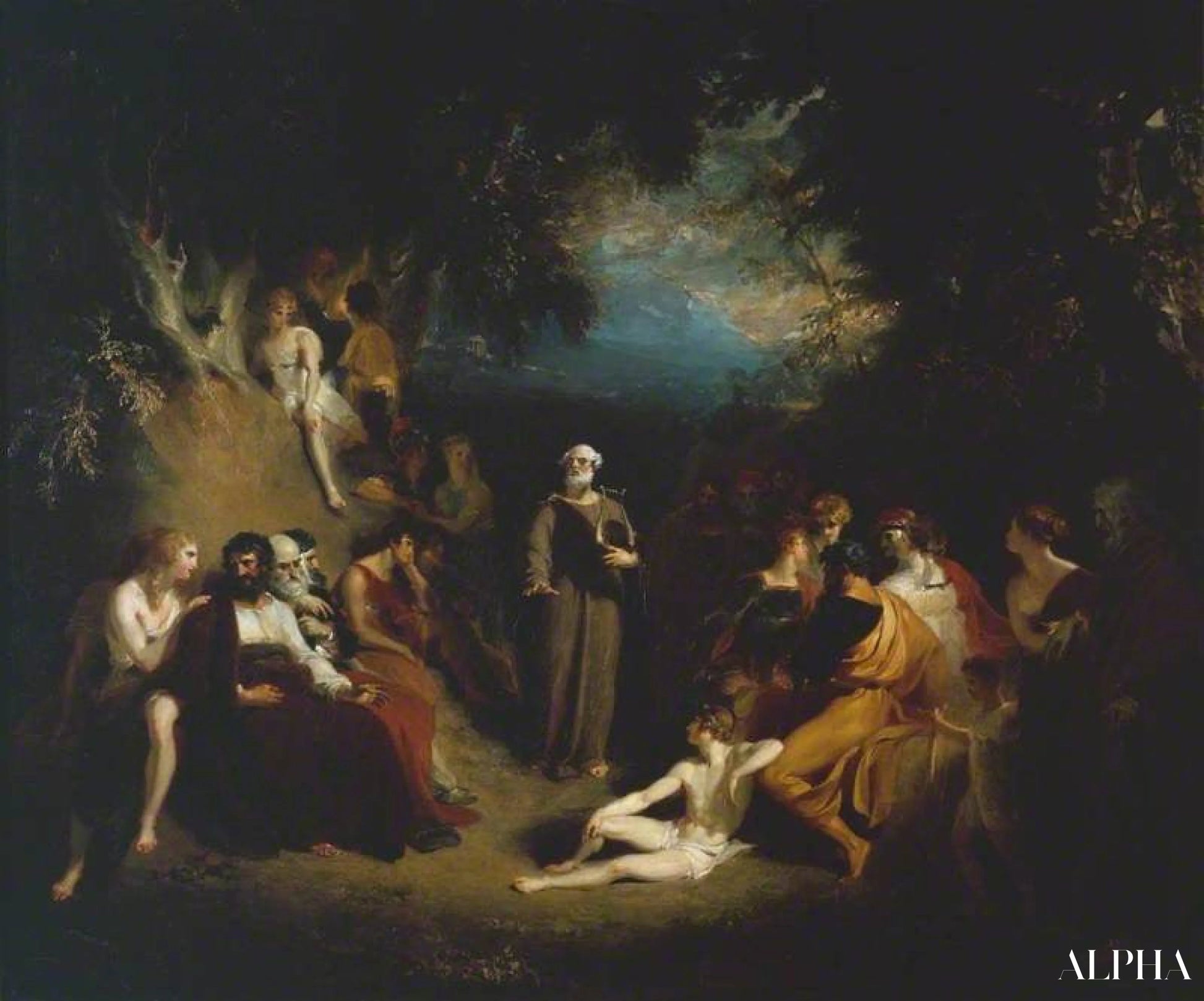 Homér resiterer sine dikt - Thomas Lawrence - Høykvalitets reproduksjoner av malerier og bilder
