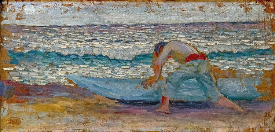 Mann med båt - Henri-Edmond Cross