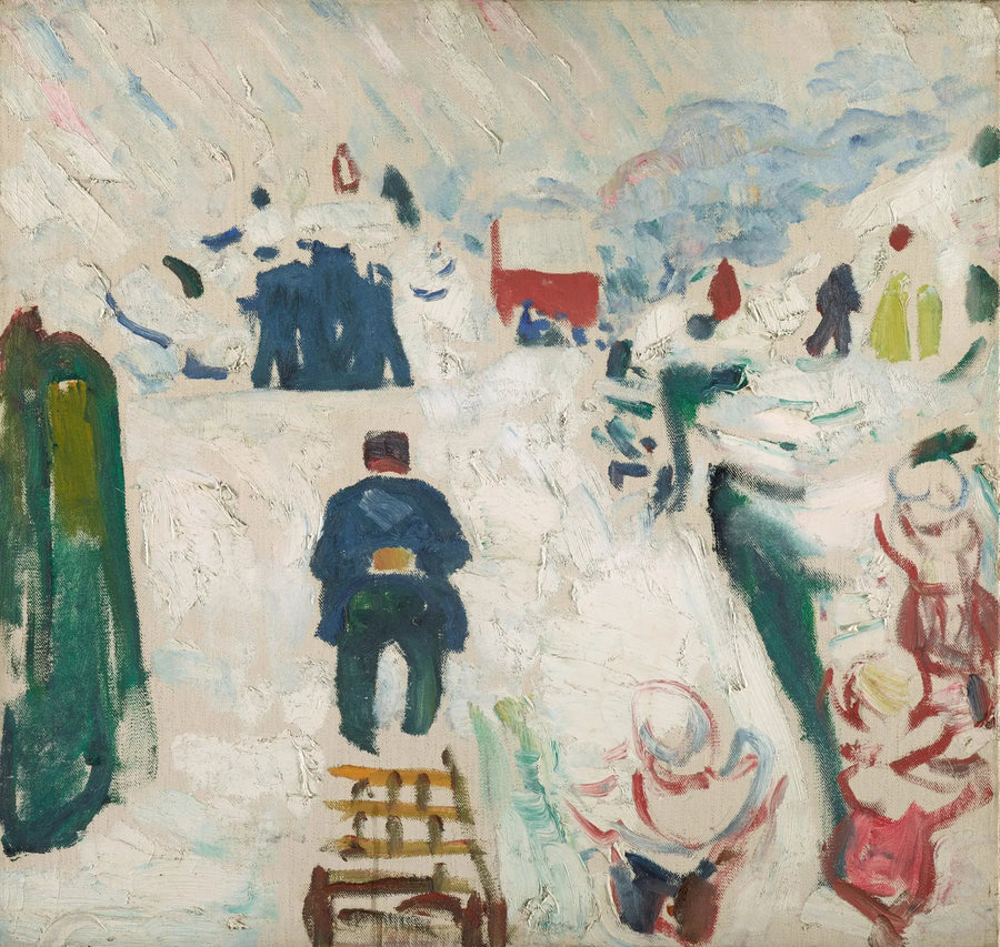 Mann med slede - Edvard Munch