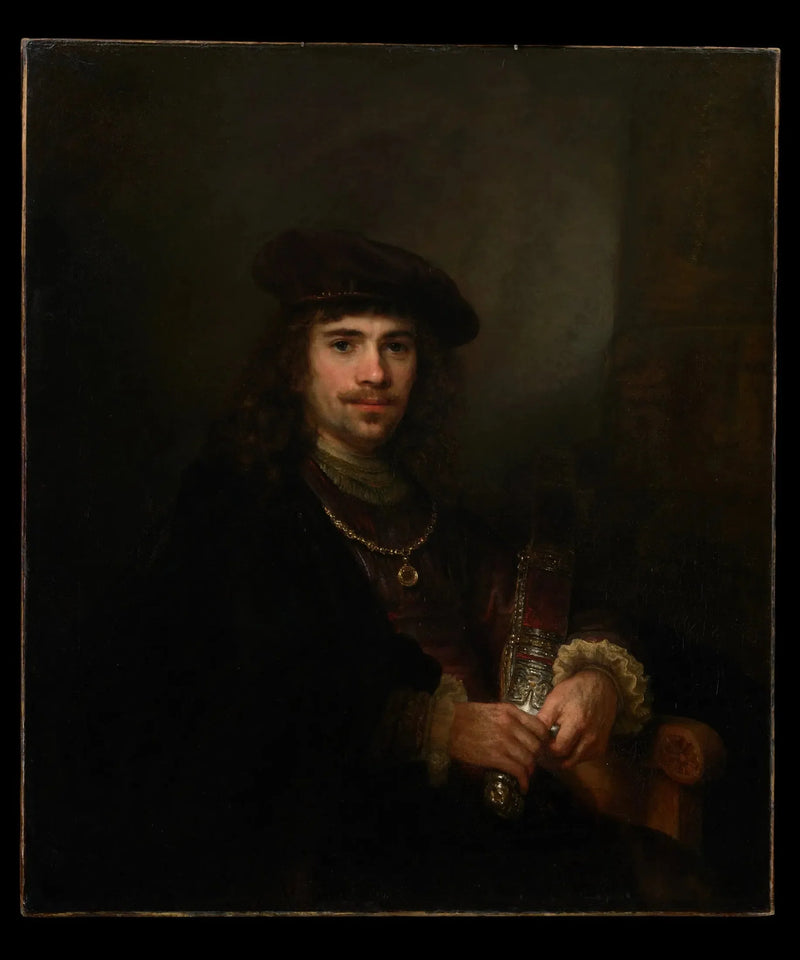 Mann med sverd og beret - Rembrandt