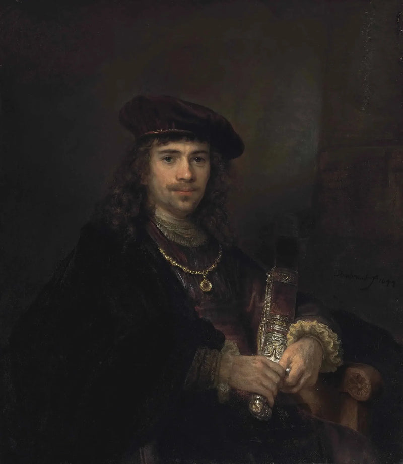 Mann med sverd og beret - Rembrandt