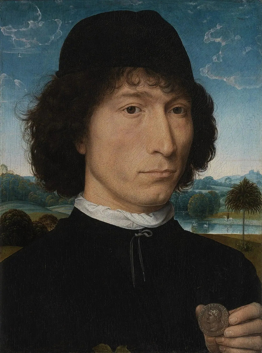 Mann med en romersk mynt - Hans Memling