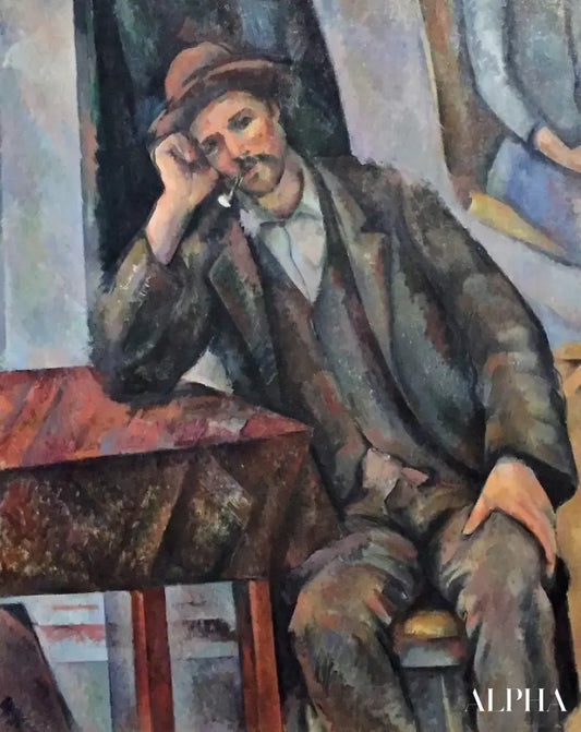 Homme avec une pipe - Paul Cézanne - Reproductions de tableaux et peintures haut de gamme