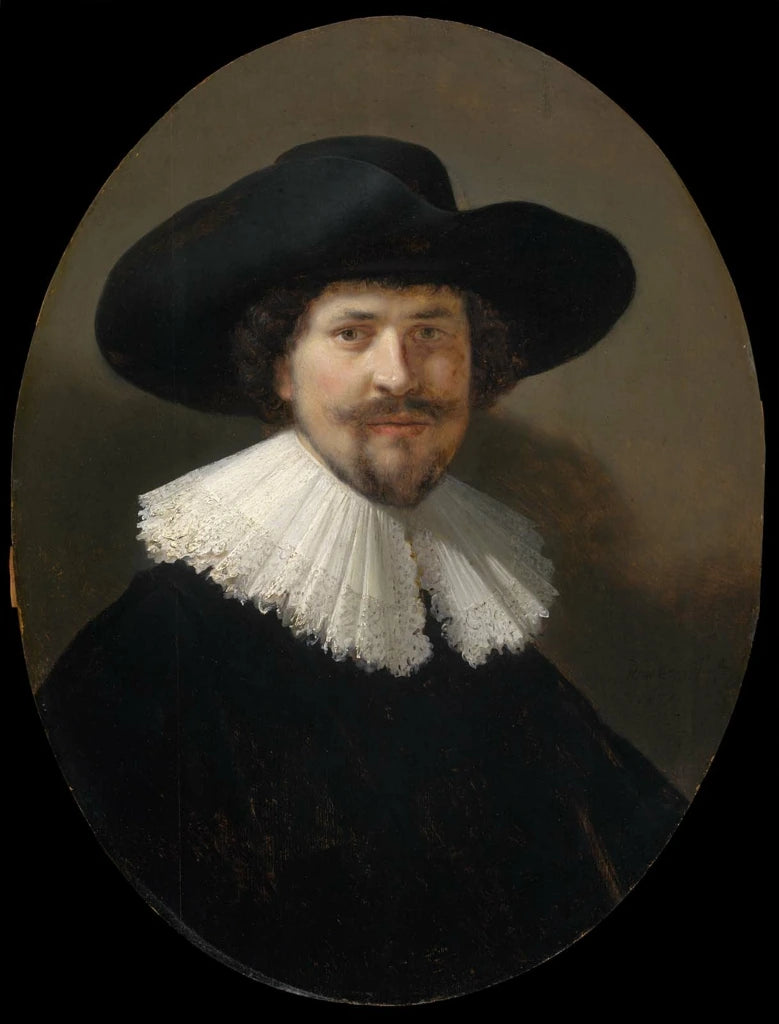 Portrett av en mann med svart hatt - Rembrandt