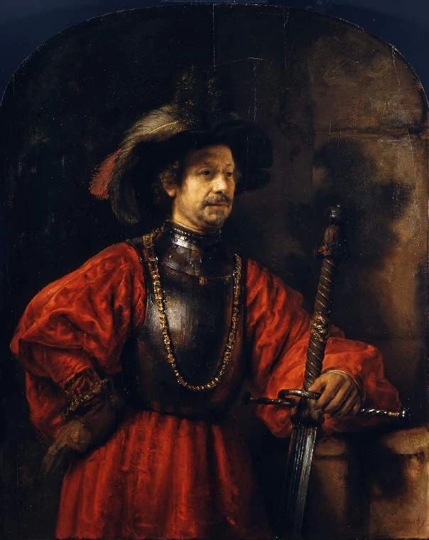 Portrett av en mann i militæruniform - Rembrandt