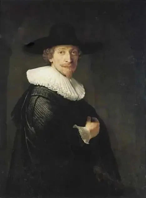 Portrett av en mann som står i døråpningen - Rembrandt