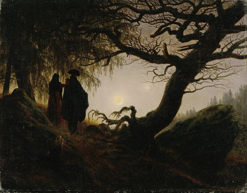 Mann og Kvinne som betrakter Månen - Caspar David Friedrich
