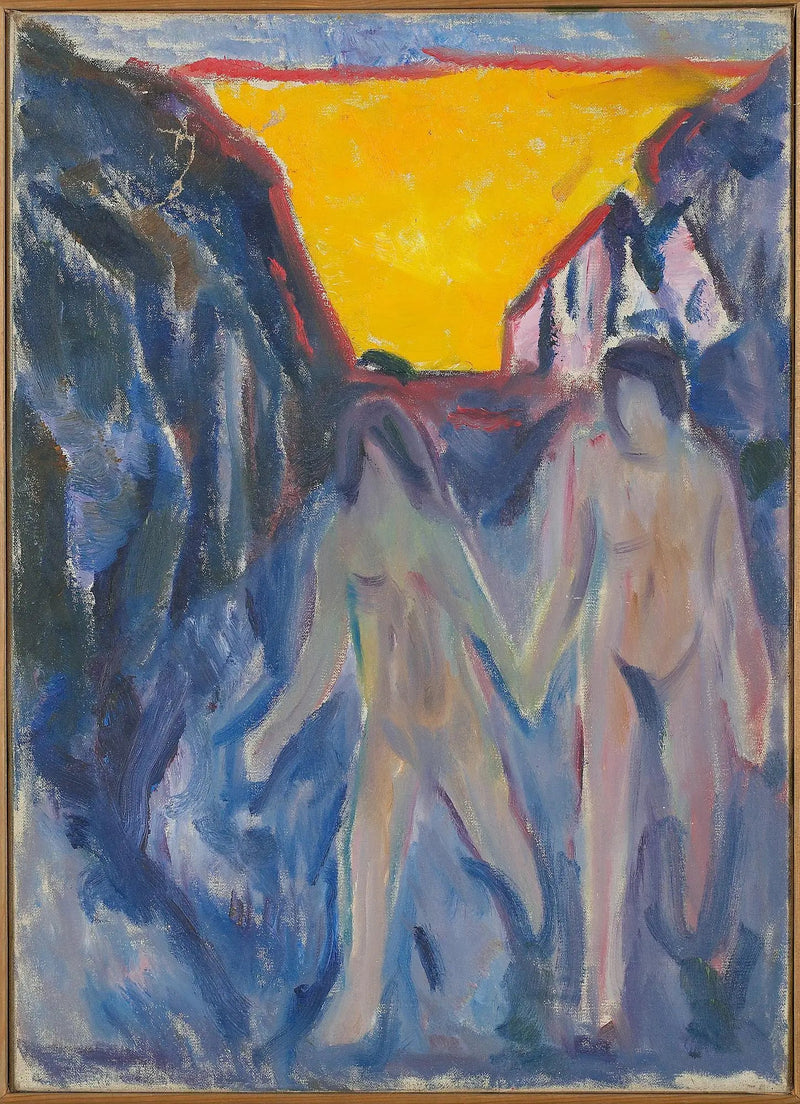 Mann og kvinne nakne, gående - Edvard Munch