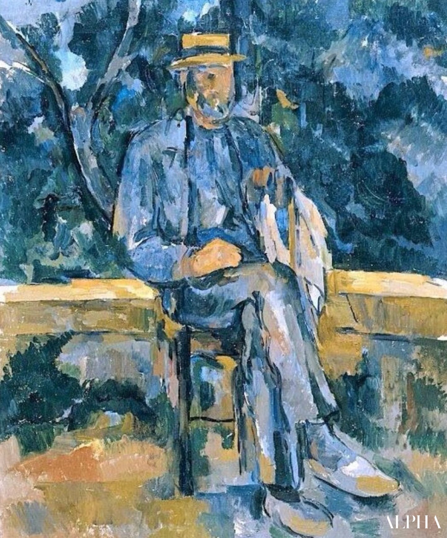 Mann som sitter - Paul Cézanne - Høykvalitets reproduksjoner av malerier og bilder