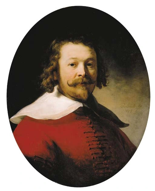 Portrett av en mann med rød jakke - Rembrandt